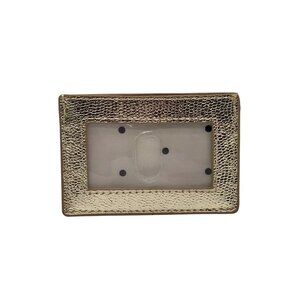 On 34th Metallic Gold Embossed Slim Card Case